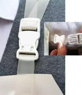 Detail, Verschlüsse der Arbeitsschürze