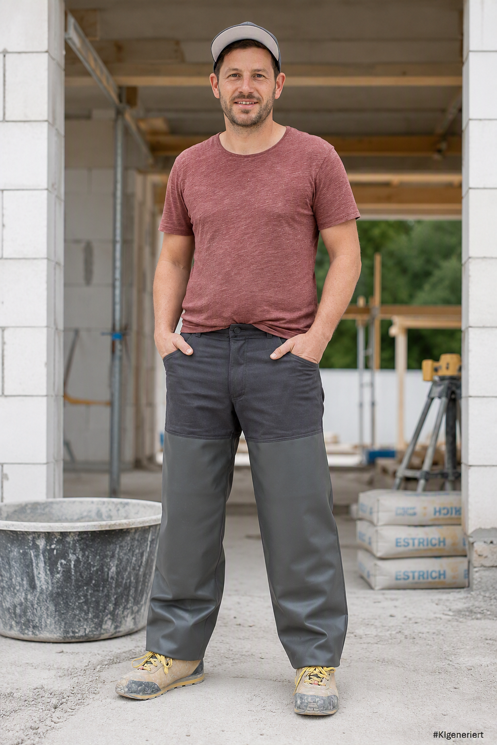 Estrichlegerhose / Bundhose aus dehnbarer Strechware für Estrichleger