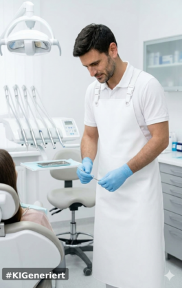 Weiße Schürze für hygienische Arbeitsbereiche in Praxis und Labor